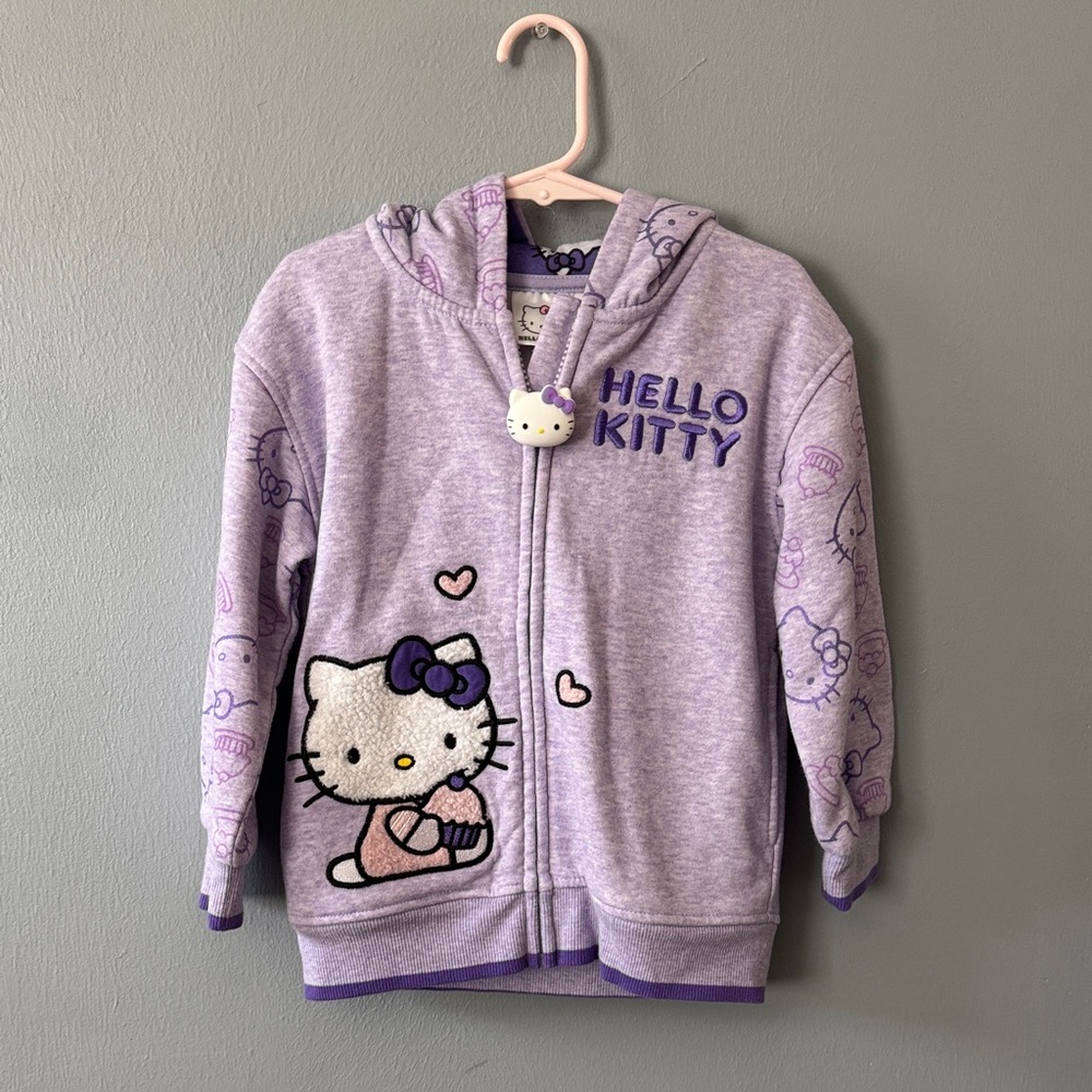 Hello Kitty Purple Zip-Up Hoodie Kids Sweatshirt